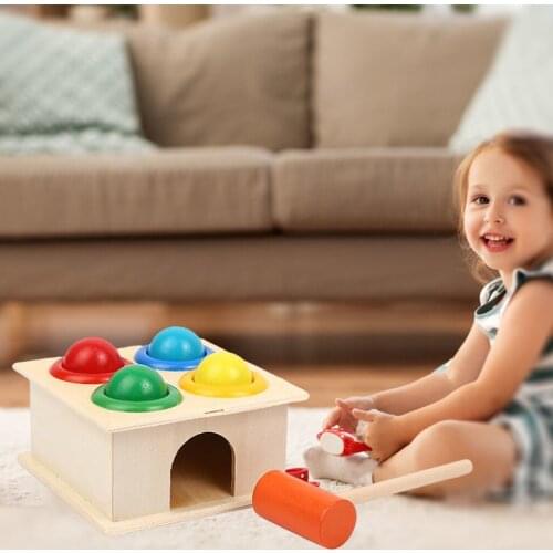 Montessori Children Wooden Hammering Toy Pounding Toddler Boy Presents