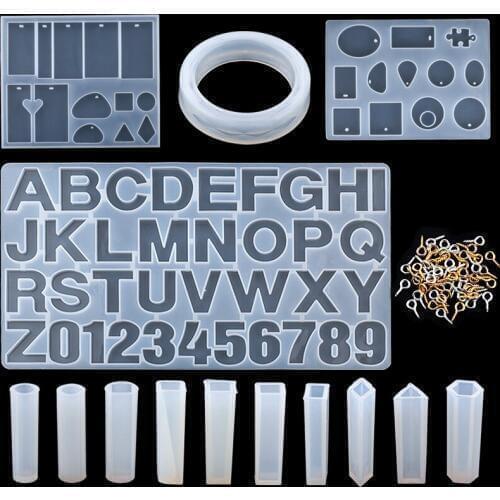 A Set Epoxy Resin Mold Kits Silicone Epoxy Mold Letter Numbers Casting Tools Set for epoxy Jewelry Making Supplies Craft DIY