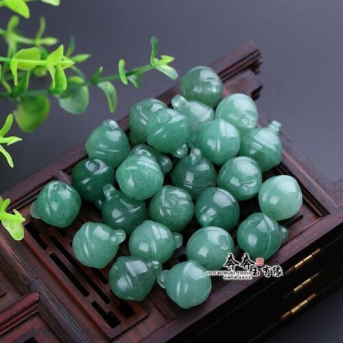 Natural handcarve jade bell green jade beads real green jade bracelets for DIY beads jade gift genuine jadeite bracelet 6pcs/lot