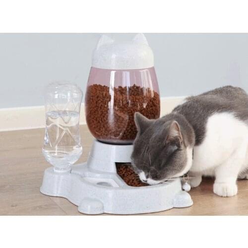 Pet Dog Cat Bowl Fountain Automatic Water Food Feeder Dispenser Container For Cats Dogs Drinking Eating Products Supplies