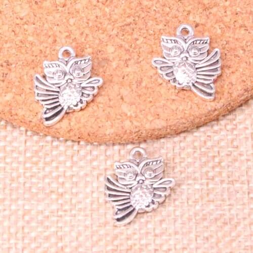69pcs owl Charms Zinc alloy Pendant For necklace,earring bracelet jewelry DIY handmade 19*17mm