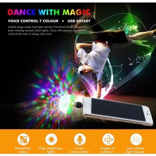 Portable Mini USB LED Disco DJ Stage Light Family Party Magic Ball Colorful Light Bar Club Stage Effect Lamp Mobile Phone Garden