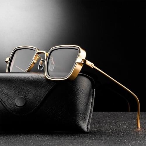 Vintage Steampunk Sunglasses Men Women Retro Metal Square Eyewear Trendy Brand Sun Glasses Shades Male Female UV400 New Fashion