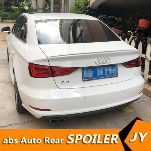 For Audi A3 Spoiler 2014-2018 Audi A3 S3 spoiler High Quality ABS Material Car Rear Wing Primer Color Rear Spoiler