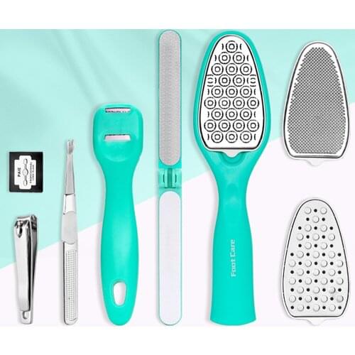 Foot Care Foot Planer 8 in 1 Foot Rub Tool Nail Clippers Peeling Pedicure Knife Foot Board File Set Foot Shaver 8-piece set