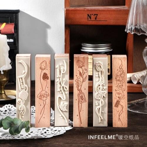 Vintage Wooden Rubber Stamps Nature Plants Decorative Flowers Rubber Seal Stamp for DIY Craft Diary Craft Scrapbooking