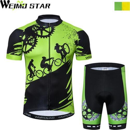 WEIMOSTAR Team Pro Polyester Mens Cycling Jersey Set Bicycle Clothing Wear Mountain Bike Ropa Ciclismo Cycling Set XS-XXXL