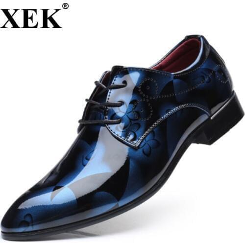 XEK Men's Patent Leather Shoes