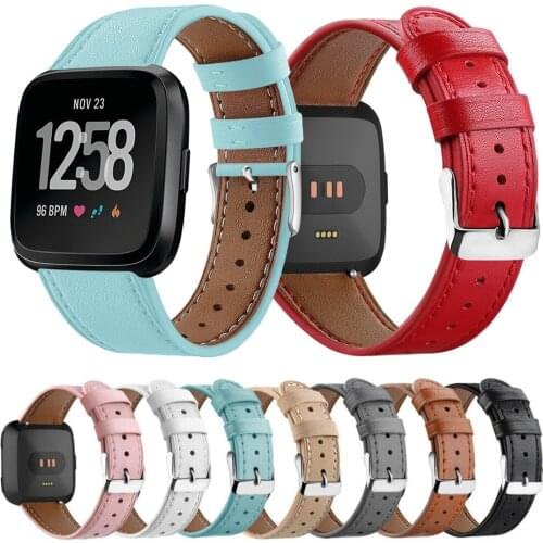 Women Genuine Leather Watch Band For Fitbit Versa 2 Lite Smart Watch Fashion Leisure Wrist Band Replacement Strap For Versa 2