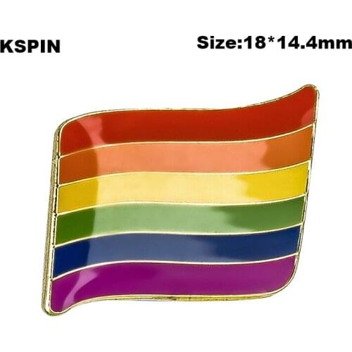 Gay Pride Rainbow flag lapel pin badge pin 100pcs a lot Brooch Icons XY0056