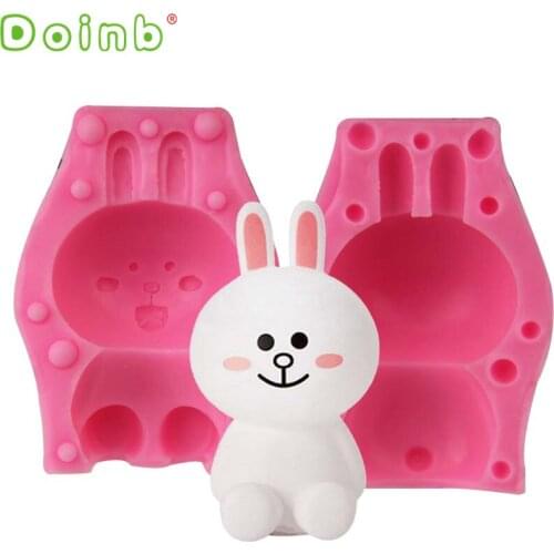 3D Cartoon Rabbit Silicone Mold Bunny Cake Decorating Mousse Candy Jelly Ice lolly Mould Soap Candle Mould