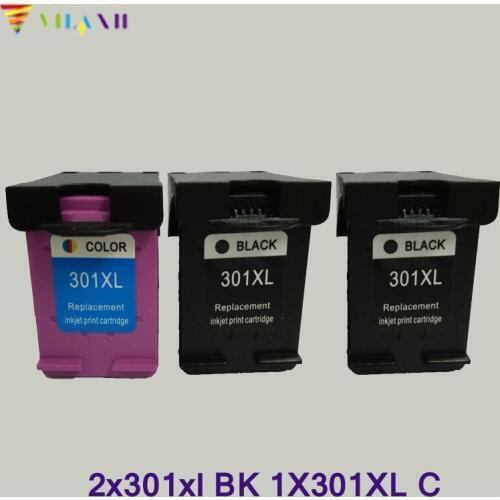3X Vilaxh compatible 301 xl Ink Cartridge replacement For HP 301 Deskjet 1050 2050 2050s 3050 Envy 4500 4502 4504 5530 5532 5539