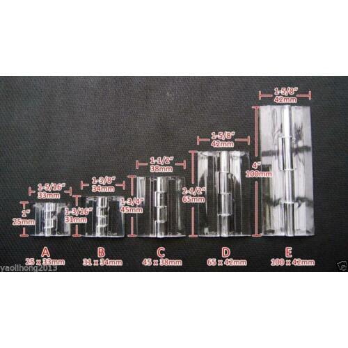 3-10 pcs Clear Transparent Acrylic Plastic Hinge Box Piano Plexiglass hinge