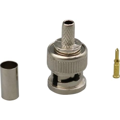 50Pcs Connector BNC male plug crimp RG58 RG142 LMR195 RG400 cable straight