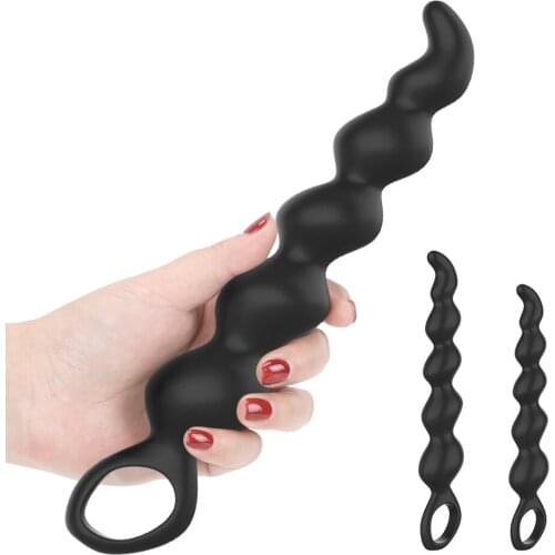 Butt Plug Pull Ring Anus Backyard Beads Long Anal Balls Sex Toys For Women Men Adults Products 23cm/28cm Soft Silicone L1