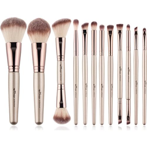 Anmor Double-end 12 Pcs Makeup Brushes Set New Foundation Eyeshadow Blending Make Up Brush With Bag Professional Maquillaje