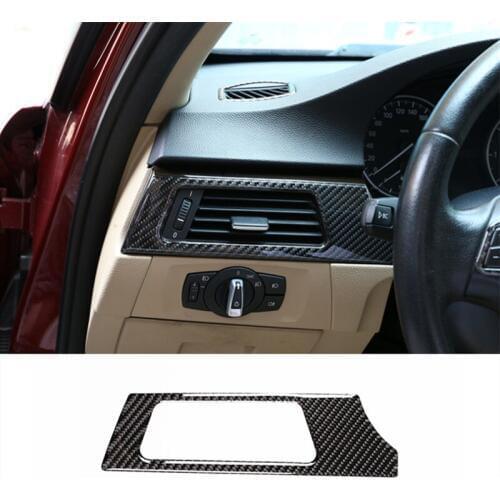 Car Styling Main Driving Air Outlet Frame Decoration Cover Trim For BMW E90 3 Series 2005-2012 Carbon Fiber Auto Accessories