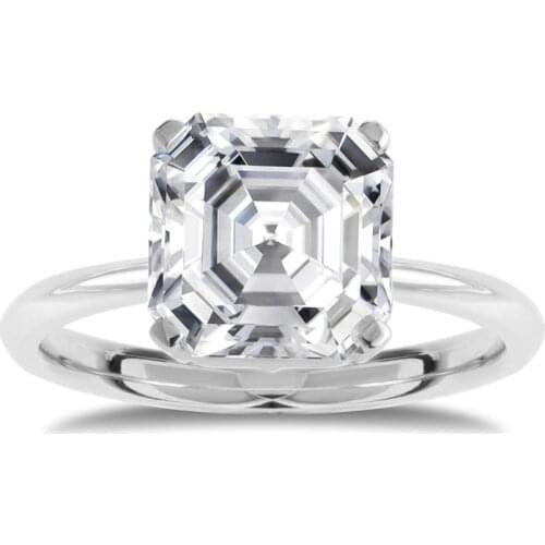 MS-238 CVD HPHT Asscher Lab Growm Diamond Ring 3ct D VS1 18K Gold Jewelry Engament Wedding