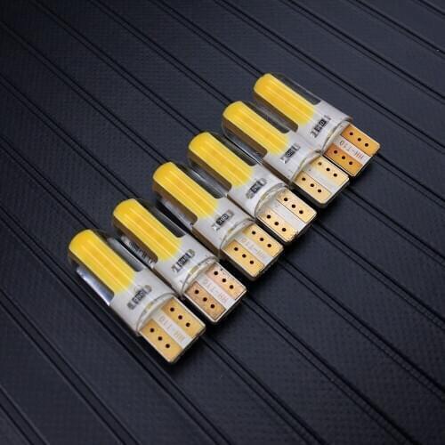 For 6pcs T10 Turn Light 12V W5W T10 COB LED car Canbus Clearance license Reading Lights W3W W16W lamp Wedge Dome Bulb White