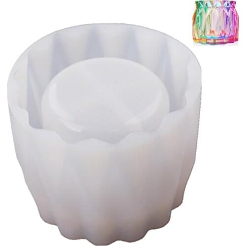 Epoxy Resin DIY Flower Pot Mold Reusable Durable Silicone Pen Holder Makeup Brush Holder Mold