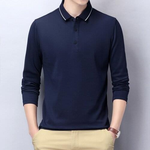 Men Polo Shirt 2021 Pure Cotton Men Business Casual Male Polo Shirt Autumn Long Sleeve Turn-down Collar Polo Shirt Plus Size 4XL