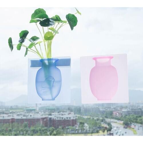 Wall-Mounted Silicone Vase Stickers Wall Seamless Paste Magic Glass New Modern Minimalist Creative Home Office Refrigerator Vase