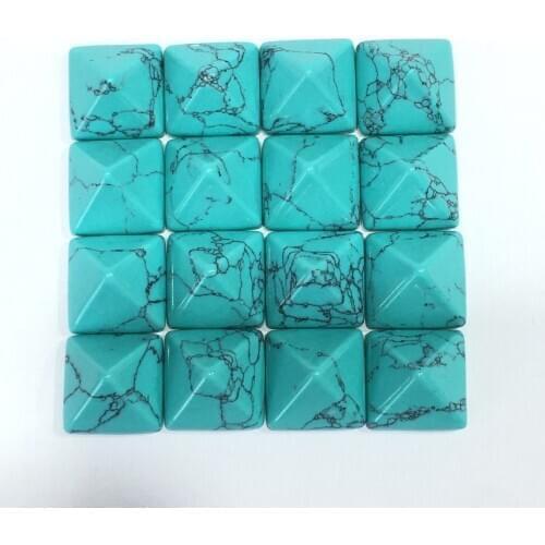 Natural Turquoise Pyramid Stone Crystal Feng Shui Healing Specimen Wika Decorative Decorative Stone