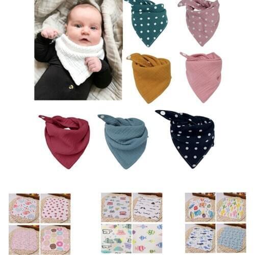 2020 Brand New 1pcs Cotton Soft Infant Kids Baby Feeding Bib Saliva Triangle Towel Burp Cloth Baby Bib