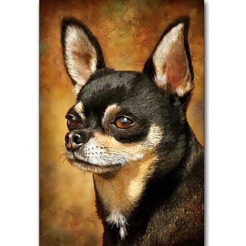New dIY Diamond embroidery 5D Full Square Diamond Painting Chihuahua Cross Stitch Animal Pictures Rhinestones Mosaic Decor G236