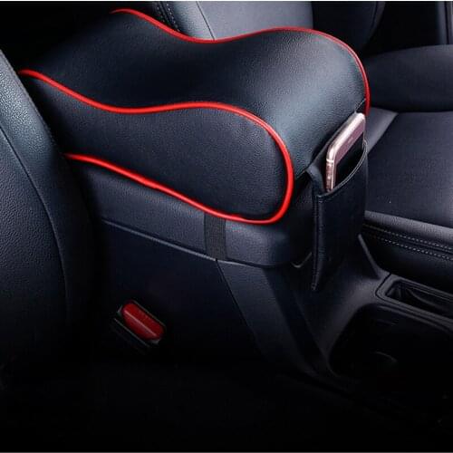 Leather car armrest pad universal belt bag for hyundai tucson 2016 2017 ix35 i30 solaris accent santa fe creta Sonata Azera Vera