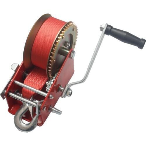 3000 pound hand winch manual winch spray-moulded red coloured galvanized Nylon rope winch