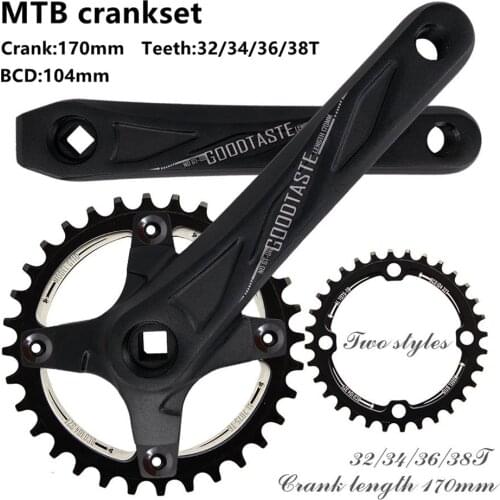 Crankset MTB Bicycle Crankset 104MM BCD MTB Bike Crankset 170MM Crank Arms For Bicycle 32T 34T 36T 38T Mountain Bike Parts