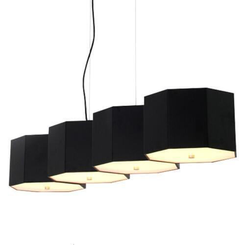 Modern Multi Geometric Led Ceiling Black Nordic European Wire Chandeliers Pendant Hang Lamp With Adjustable Height hanging lamp