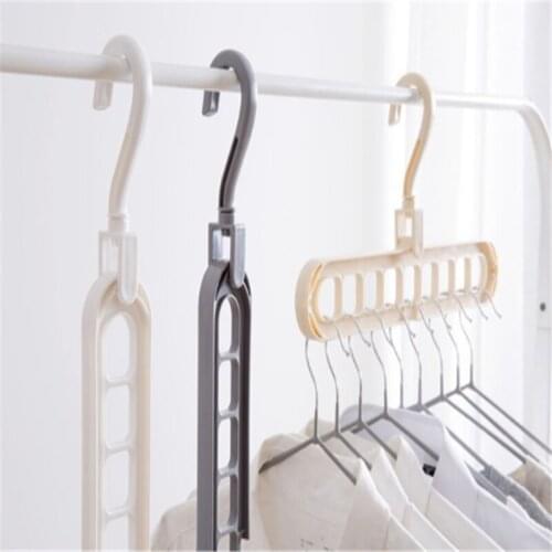 Clothes hanger closet organizer Space Saving Hanger Multi-port clothing rack Plastic Scarf cabide Storage hangers for clothes