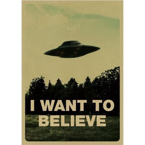 Vintage Classic Movie The Poster I Want To Believe Poster Bar Home Decor Kraft Paper Painting Wall Sticker