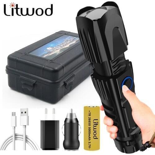 Z40 Brightest XHP90 High powerful rechargeable LED Flashlight lanterna Tactical Light 18650 or 26650 Camping Hunting Lamp