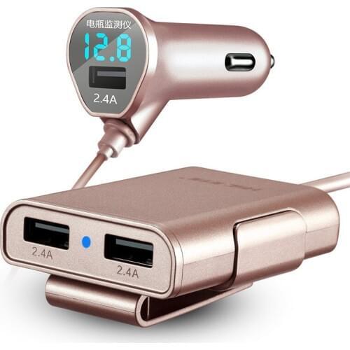 Yingcai star front and rear charger car with voltage monitoring mobile phone charger 2.4A5 color hsc-600d