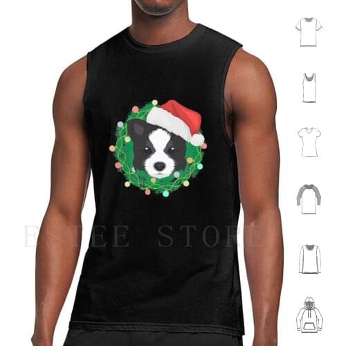 Border Collie Dog Funny Christmas Holiday Tank Tops Vest Sleeveless Border Collie Border Collie Border Collie Ugly