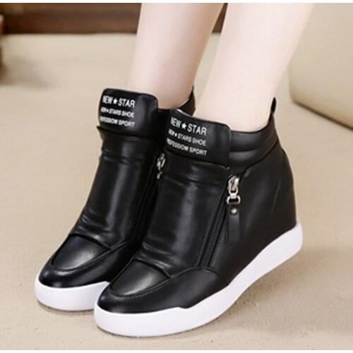 Big Size 42 Summer Autumn Platform Wedge Heel Boots Women Shoes with Increased Platform Sole Female Fashion Casual Zip Botas