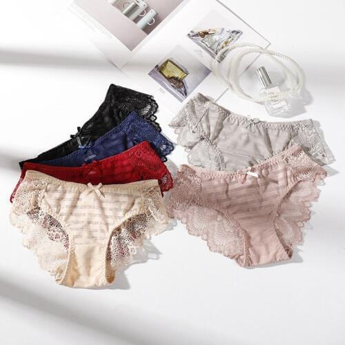 Women Lace Sexy Panties Soft Seamless Solid Underwear Low Waist Woman Briefs Female Slim Breathable Ladies Underpants Girl E0022