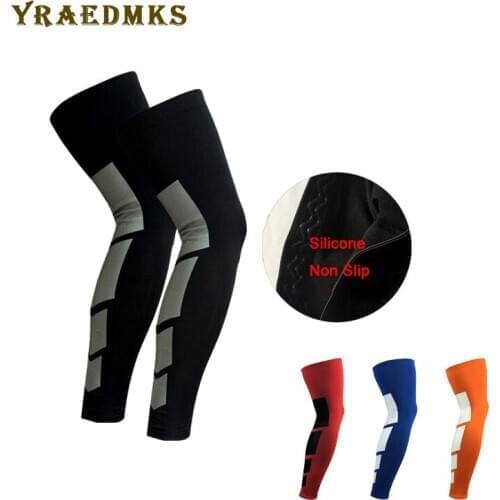 1PCS Running Basketball Leg Sleeve Sports Kneepad Silicone Antiskid Long Knee Support Brace Pad Protector Cycling Leg Warmers