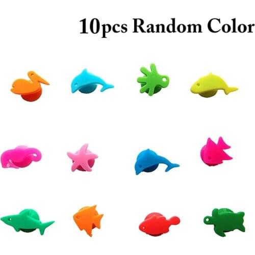 10 Pcs/Set Creative Wine Glass Labels Charm Suction Marine Animal Shaped Drink Marker Decor Identification Tags Bar Accessories