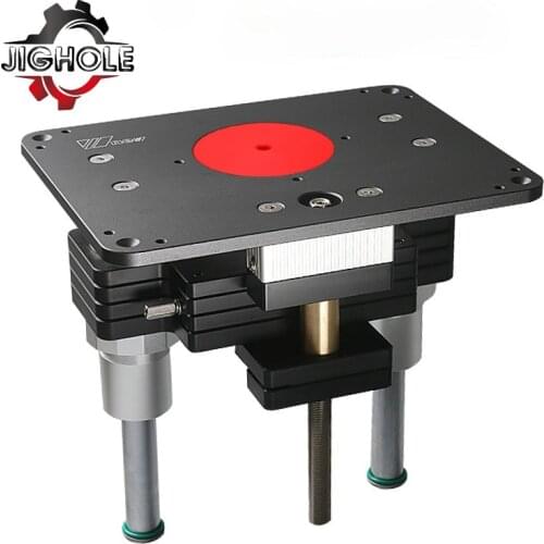 107 To 65/69/80mm Heavy Duty Wood Router Lift with Aluminium Router Insert Plate Woodworking Machine Tools for MaKita,Etc