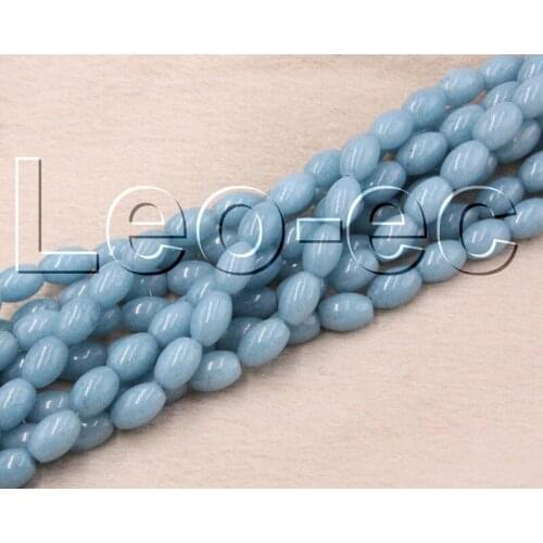 8X12mm oval blue jades Stone loose Beads Strand For Jewelry Making 15" V1240