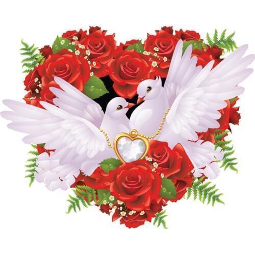 5D DIY Diamond Embroidery"White Pigeons"Full Square Diamond Painting Cross Stitch Rhinestone Mosaic Painting Wedding Gift