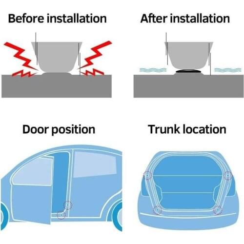 Fashion Car Door Modified Shock-Absorbing And Silent General Shock Gasket Black Absorbing Automobile With Gasket Closing S6P9