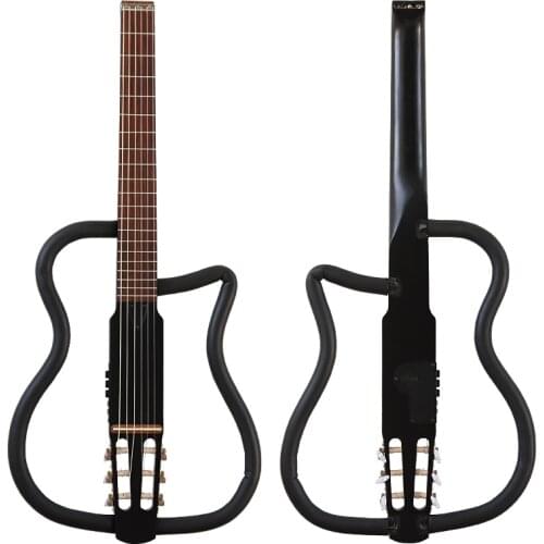 Stock slient guitar 34 inch mini guitar natural color headless classic guitar 6 string slience full Canada maple