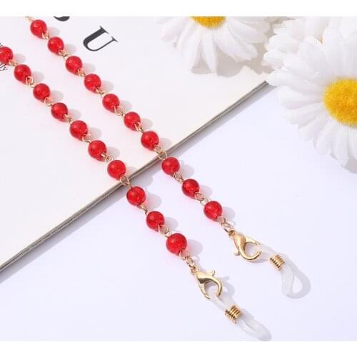 ZV 1pcs Broken Glass Mask Chain Beaded For Women Gift Jewelry Face Cover Metal Necklaces Sunglasses Lanyard of Mask Holder