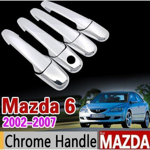 For Mazda 6 2002-2007 Chrome Handle Cover Trim Set Mazda6 Atenza 2003 2004 2005 2006 Wagon Car Accessories Sticker Car Styling