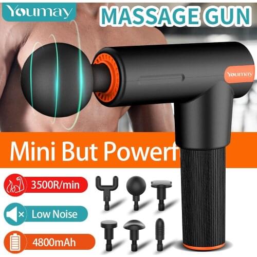 Youmay Mini Massage Gun Electric Neck Massager Deep Tissue Fascia Gun for Body Massage Relaxation Fitness Muscle Pain Relief